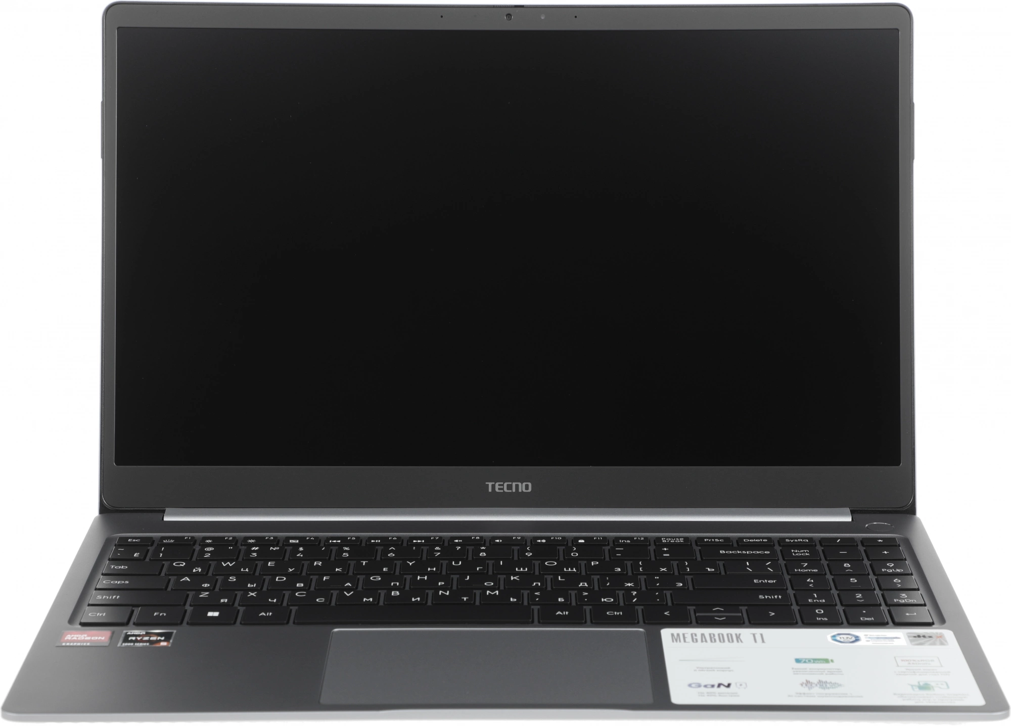 Ноутбук Tecno MegaBook T1, 15.6", IPS, AMD Ryzen 5 5560U, LPDDR4 16ГБ, SSD 512ГБ, AMD Radeon Graphics, серый (71003300136) от официального дилера в России
