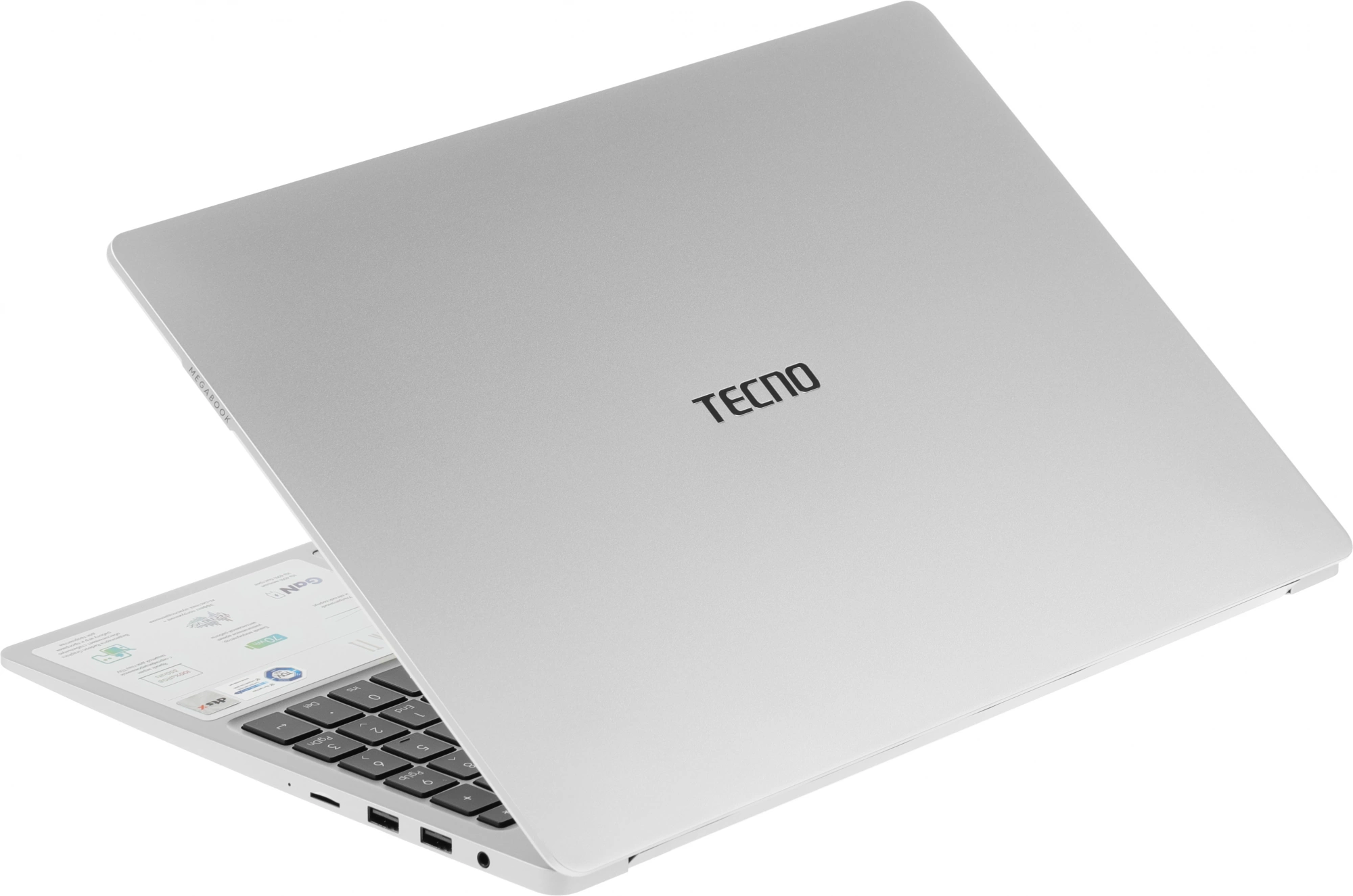 Ноутбук Tecno MegaBook T1, 15.6", IPS, AMD Ryzen 5 5560U, LPDDR4 16ГБ, SSD 512ГБ, AMD Radeon Graphics, серебристый (71003300137) от официального дилера в России