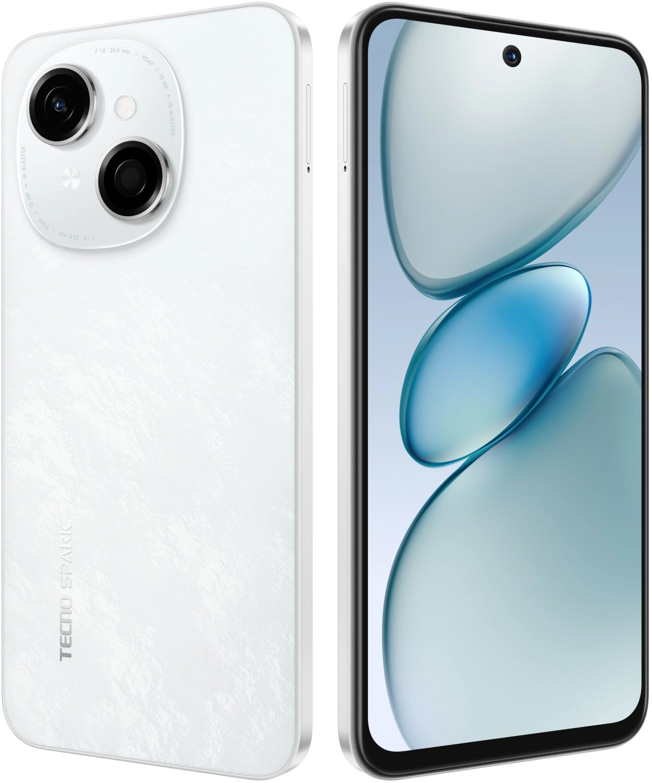 Смартфон Tecno Spark Go 1 4ГБ/64ГБ, белый (kl4 64+4 glittery white) от официального дилера в России